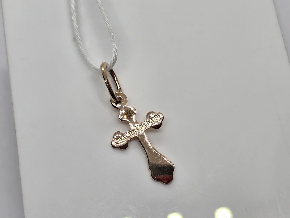 ПОДВЕСКА КРЕСТ БЕЗ КАМНЯ (Au 585)