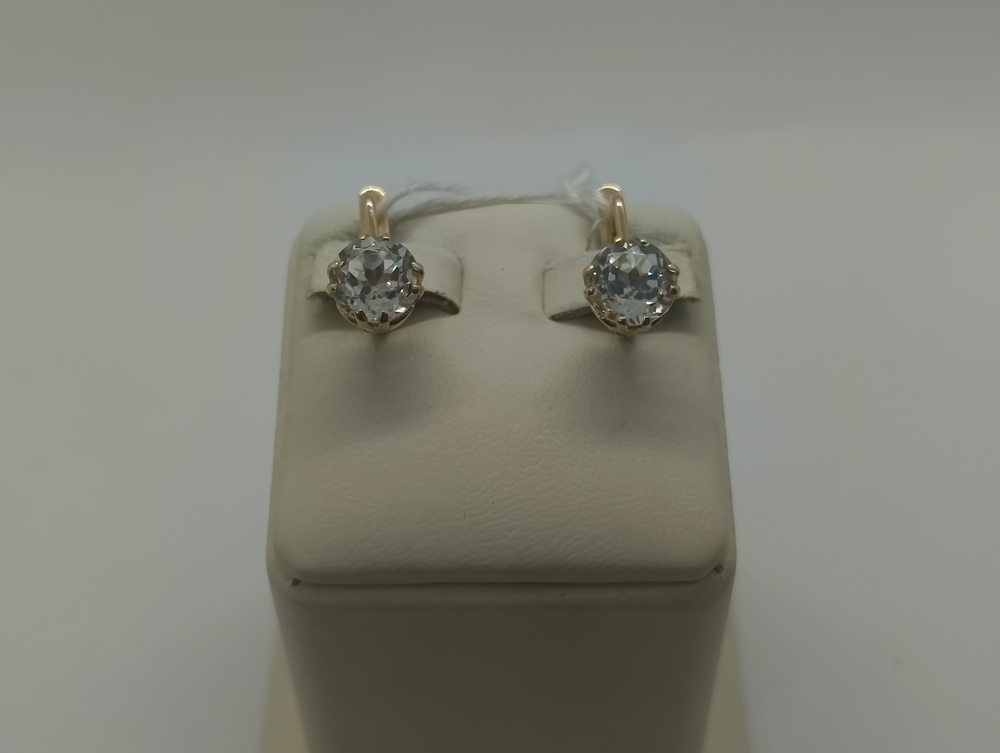 СКМ583 СЕРЬГИ С КАМНЕМ (Au 583)