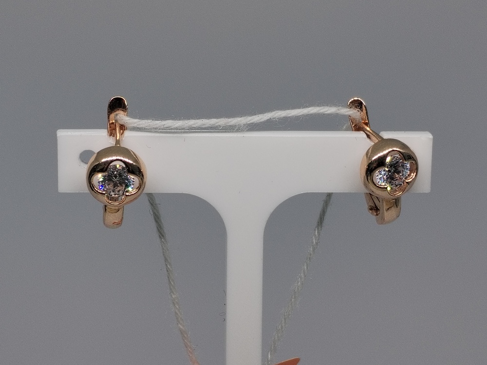 СКМ585 СЕРЬГИ С КАМНЕМ (Au 585)