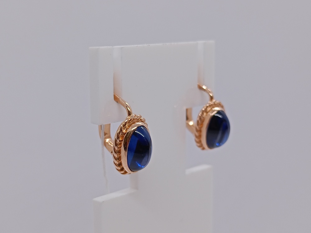 СКМ585 СЕРЬГИ С КАМНЕМ (Au 585)