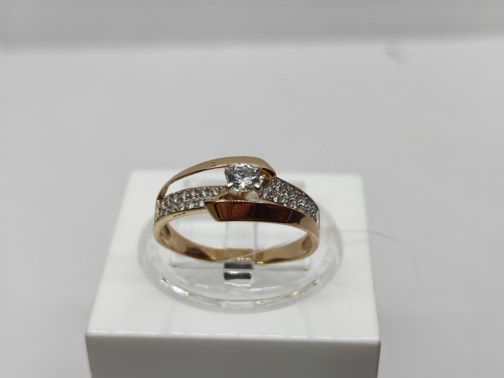 КОЛЬЦО С КАМНЯМИ (Au 585)