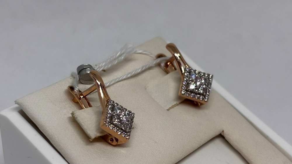 СКМИ585 СЕРЬГИ С КАМНЯМИ (Au 585)