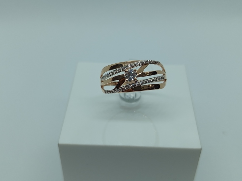 КОЛЬЦО С КАМНЯМИ (Au 585)