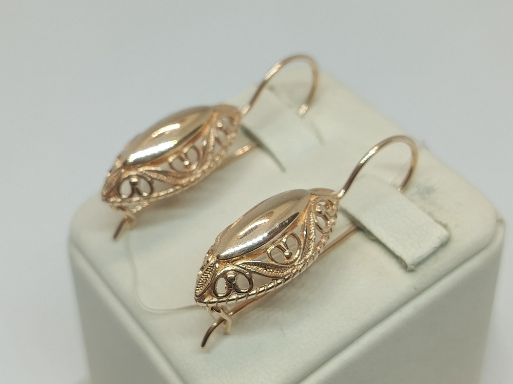 СЕРЬГИ ПЕТЕЛЬКА без камня (Au 585)