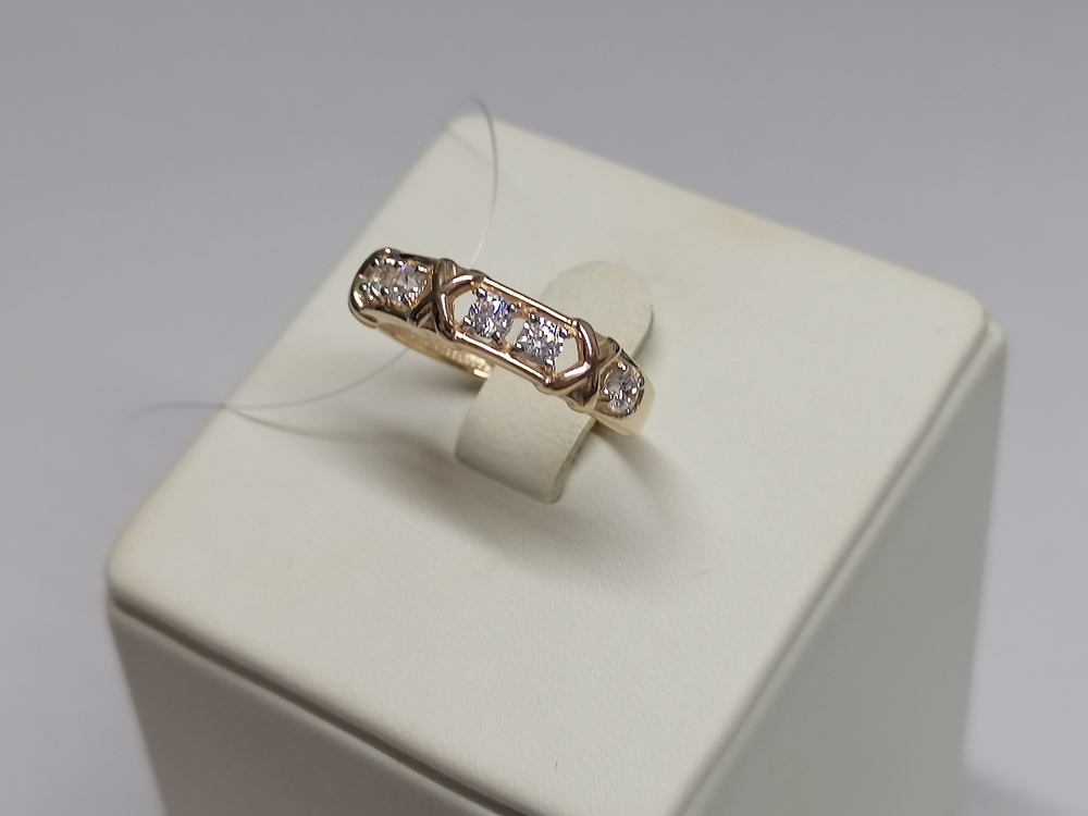 КОЛЬЦО С КАМНЯМИ (Au 585)