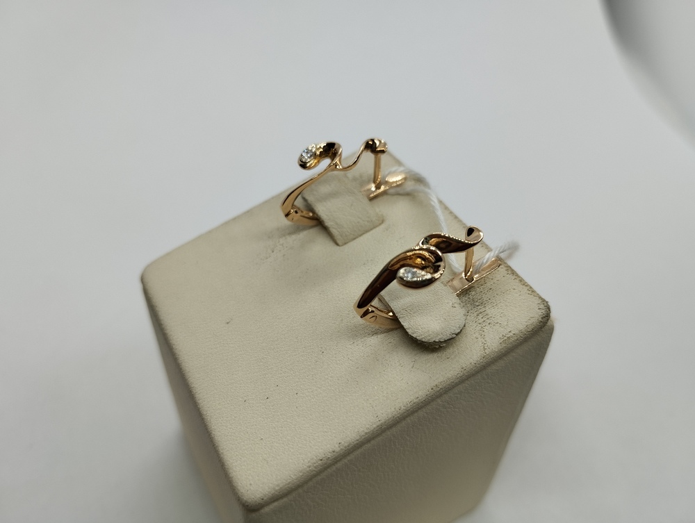 СКМ585 СЕРЬГИ С КАМНЕМ (Au 585)