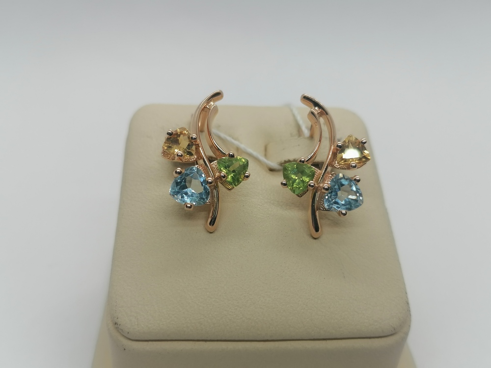 СКМИ585 СЕРЬГИ С КАМНЯМИ (Au 585)