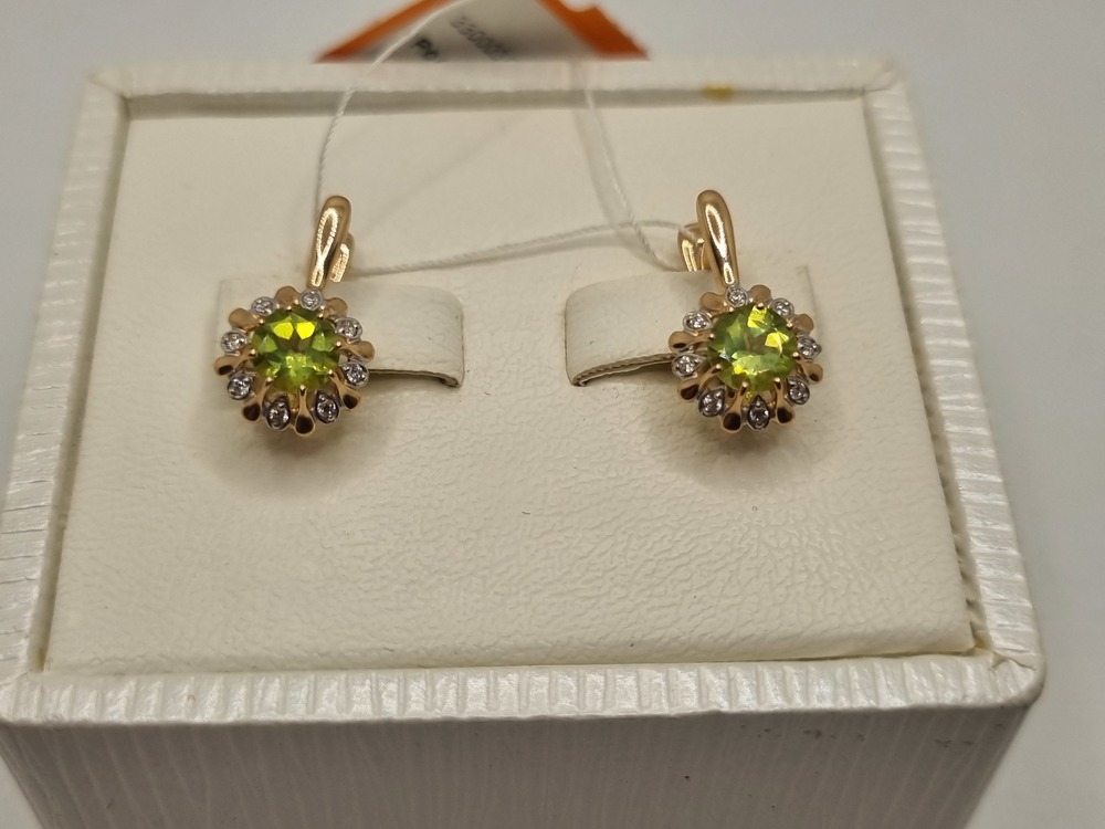 СКМИ585 СЕРЬГИ С КАМНЯМИ (Au 585)