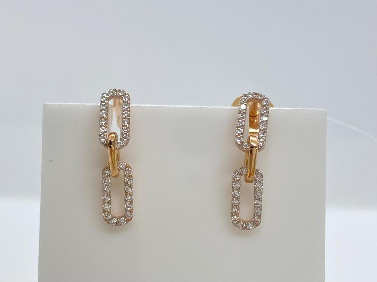 СЕРЬГИ ПУСЕТЫ с камнями (Au 585)