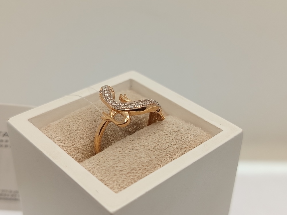 КОЛЬЦО С КАМНЯМИ (Au 585)