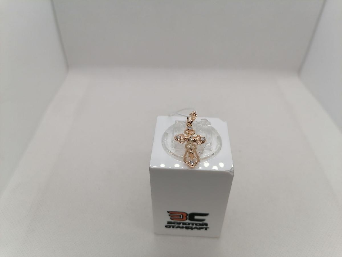 ПОДККИ585 ПОДВЕСКА КРЕСТ С КАМНЯМИ (Au 585)