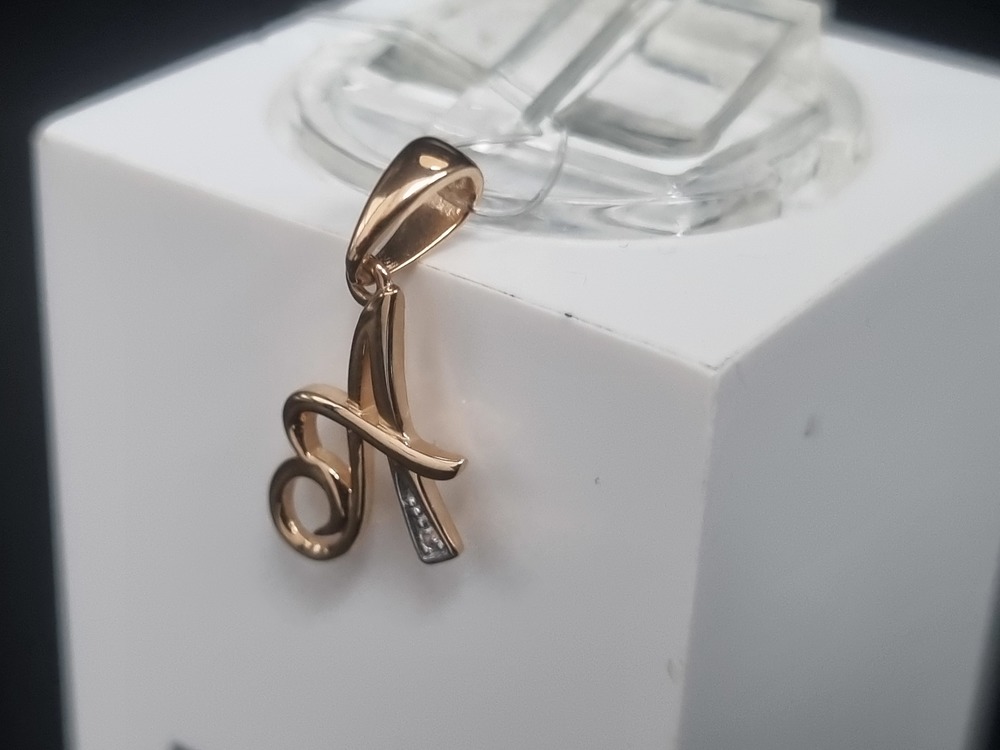 ПОДВЕСКА БУКВА А с камнем (Au 585)