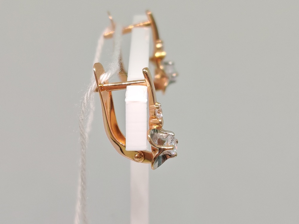 СКМИ585 СЕРЬГИ С КАМНЯМИ (Au 585)