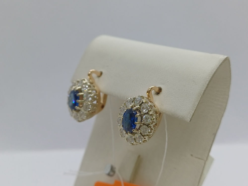 СКМИ585 СЕРЬГИ С КАМНЯМИ (Au 585)