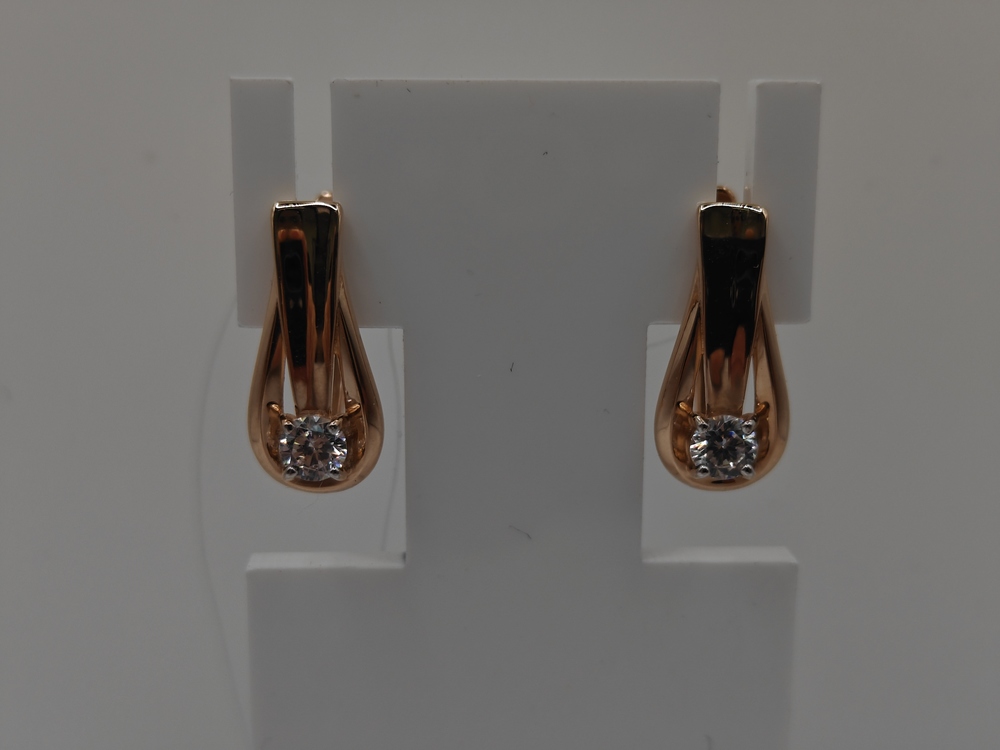 СЕРЬГИ С КАМНЕМ (Au 585)