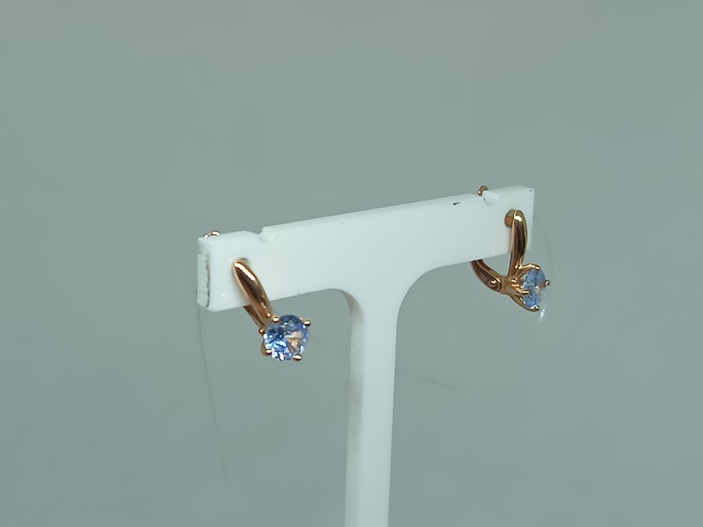 СЕРЬГИ ПЕТЕЛЬКА с камнем (Au 585)