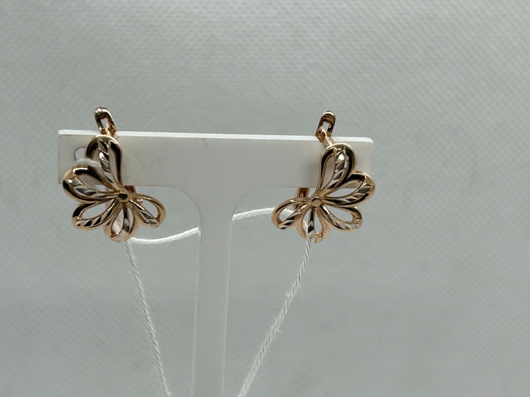 СБКМ585 СЕРЬГИ БЕЗ КАМНЯ (Au 585)