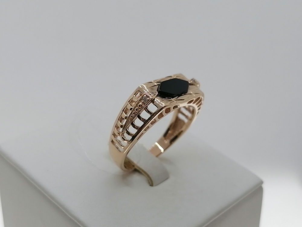 КОЛЬЦО ПЕЧАТКА с камнями (Au 585)