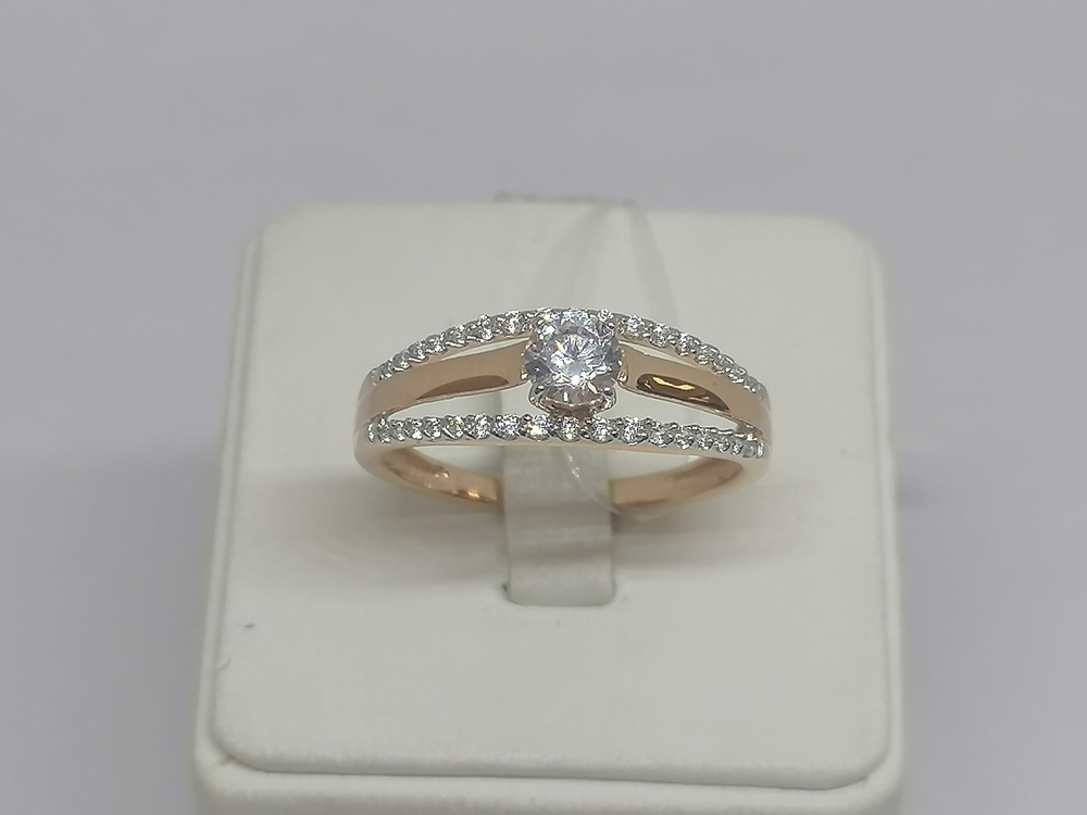 КОЛЬЦО С КАМНЯМИ (Au 585)