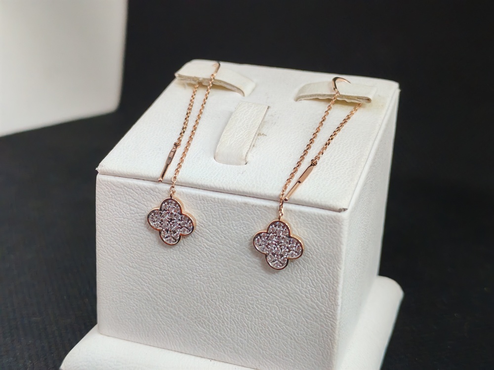 СЕРЬГИ ПРОДЕВКИ с камнями (Au 585)