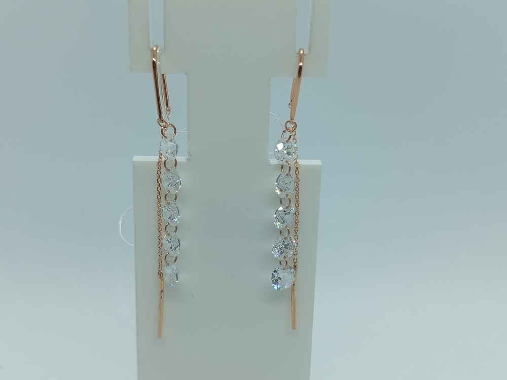 СЕРЬГИ ПРОДЕВКИ с камнями (Au 585)