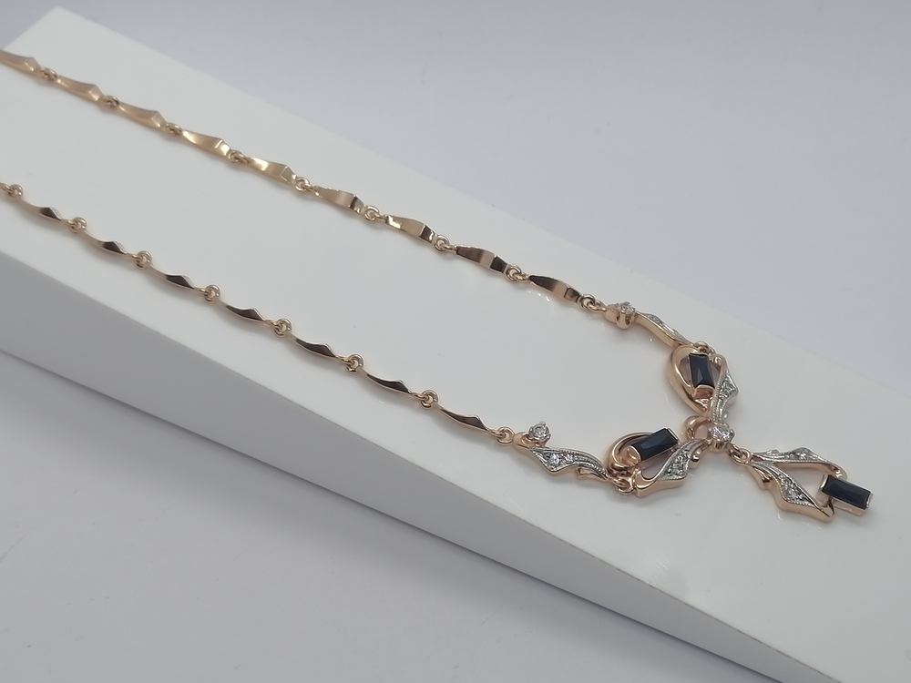 КОЛЬЕ С КАМНЯМИ Au 585