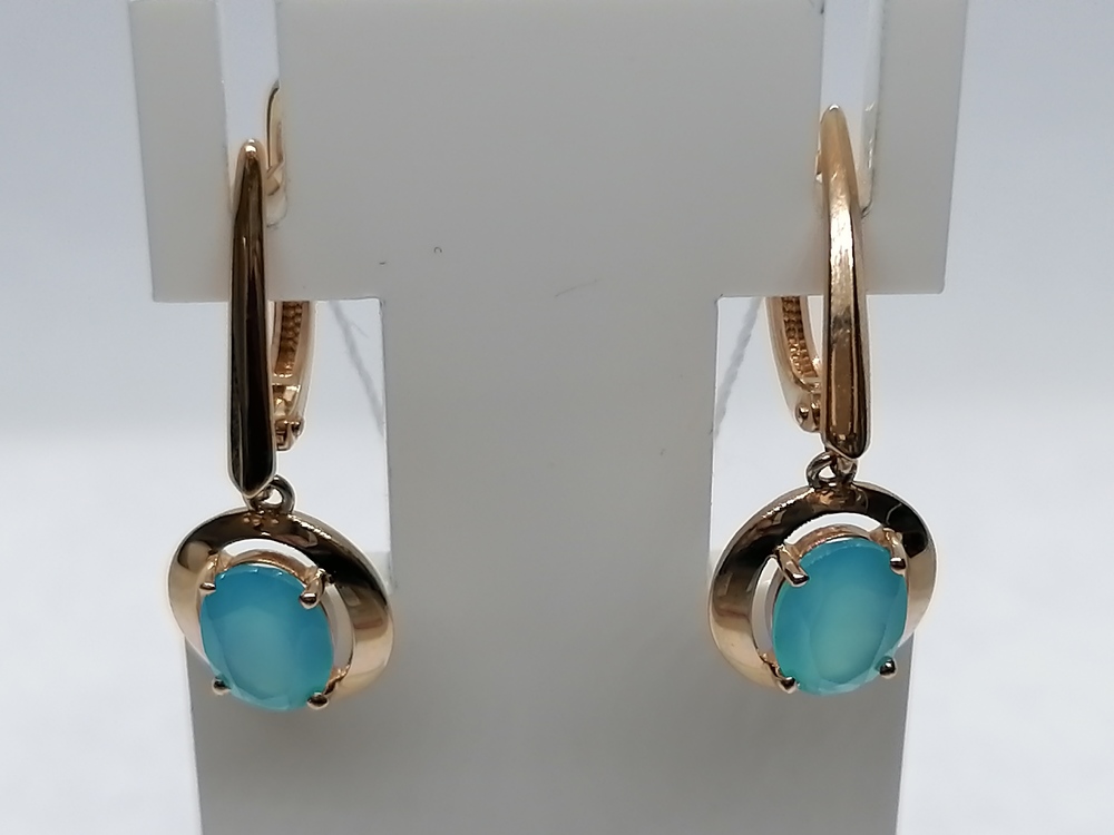 СЕРЬГИ С КАМНЕМ (Au 585)