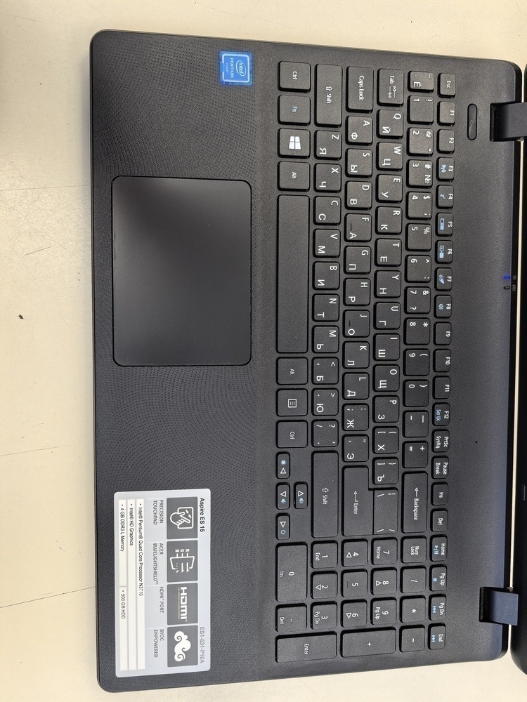 Ноутбук Acer ES 15; Pentium N3710, HD Graphics, 4 Гб, Нет, 500 Гб