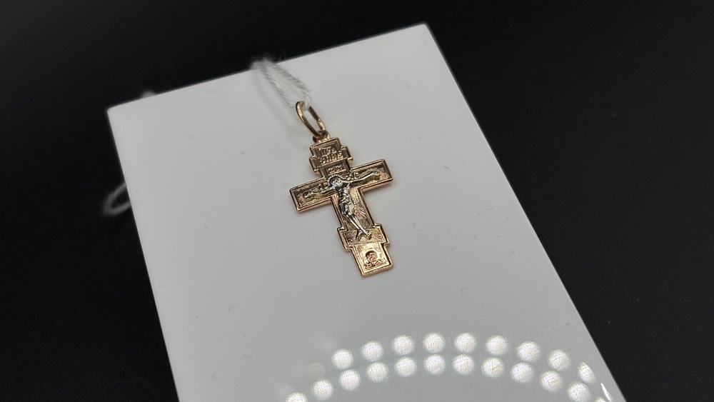 ПОДКБК585 ПОДВЕСКА КРЕСТ БЕЗ КАМНЯ (Au 585)