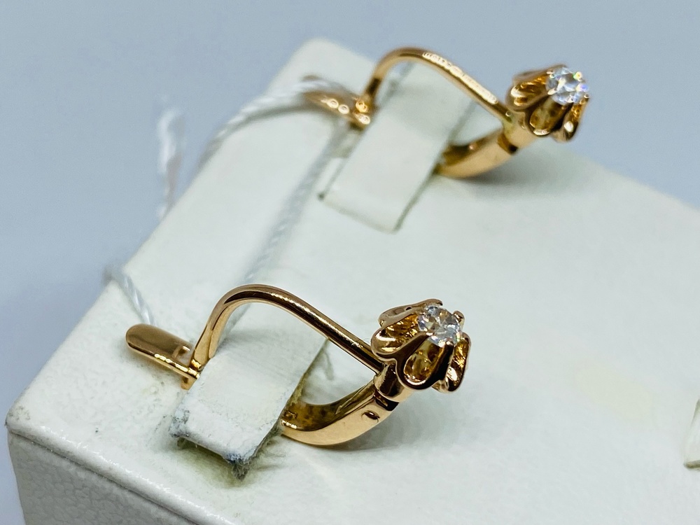 СЕРЬГИ С КАМНЕМ (Au 585)