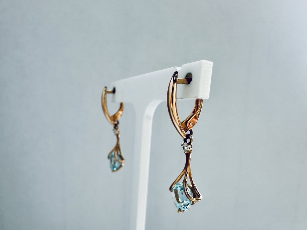 СКМИ585 СЕРЬГИ С КАМНЯМИ (Au 585)