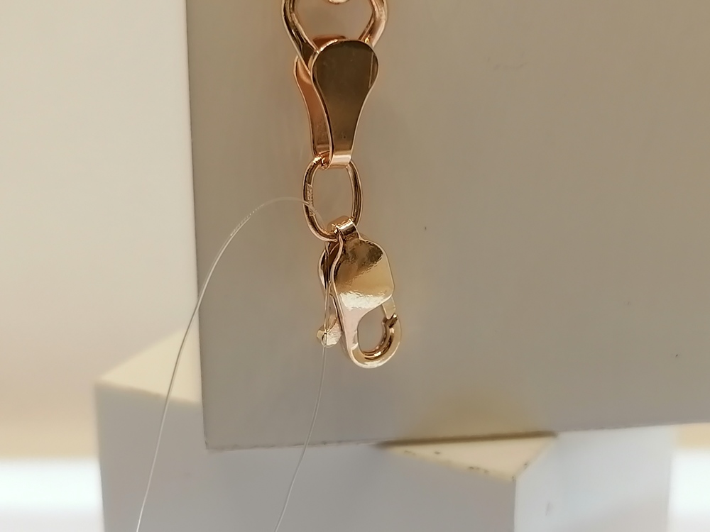 7120154П-23 БРАСЛЕТ ПУСТОТЕЛЫЙ Ромб двойной (Au 585)