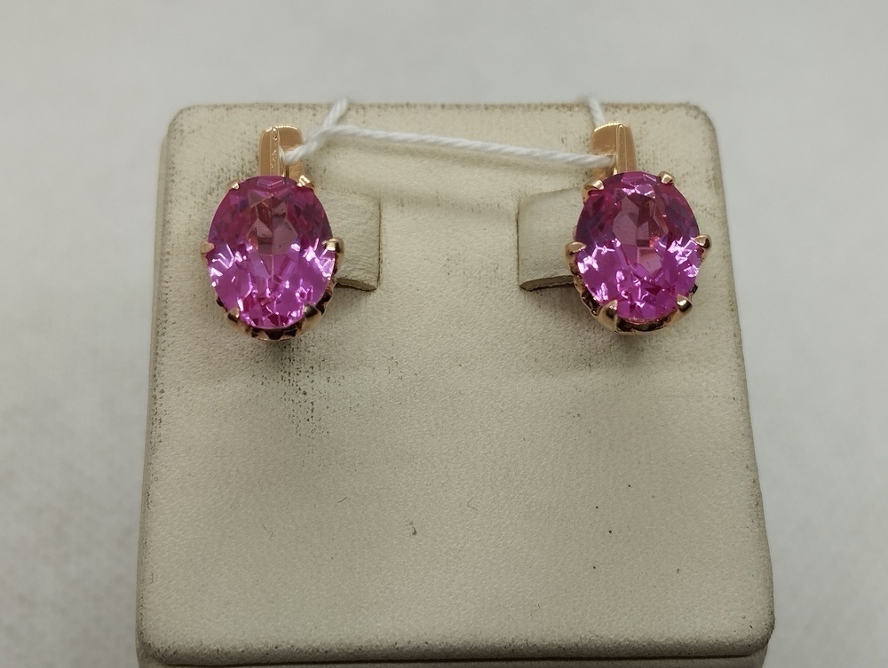 СКМ583 СЕРЬГИ С КАМНЕМ (Au 583)