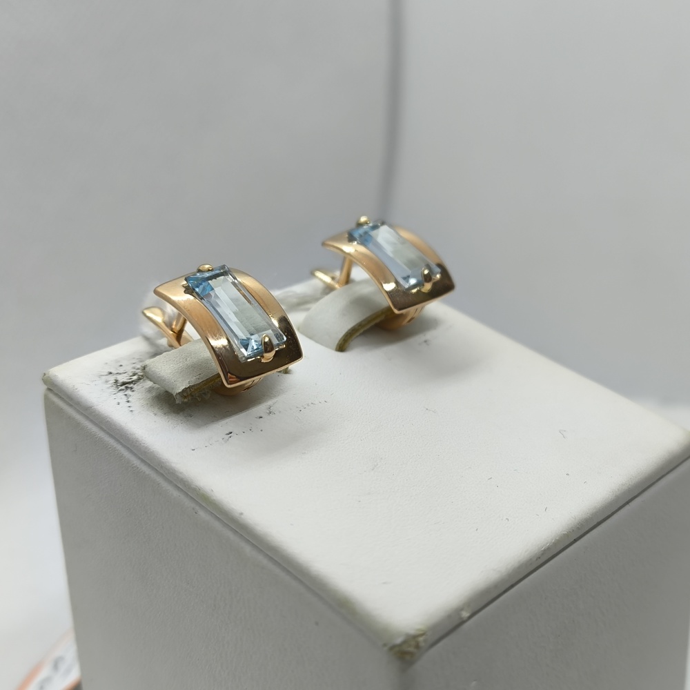 СКМ585 СЕРЬГИ С КАМНЕМ (Au 585)