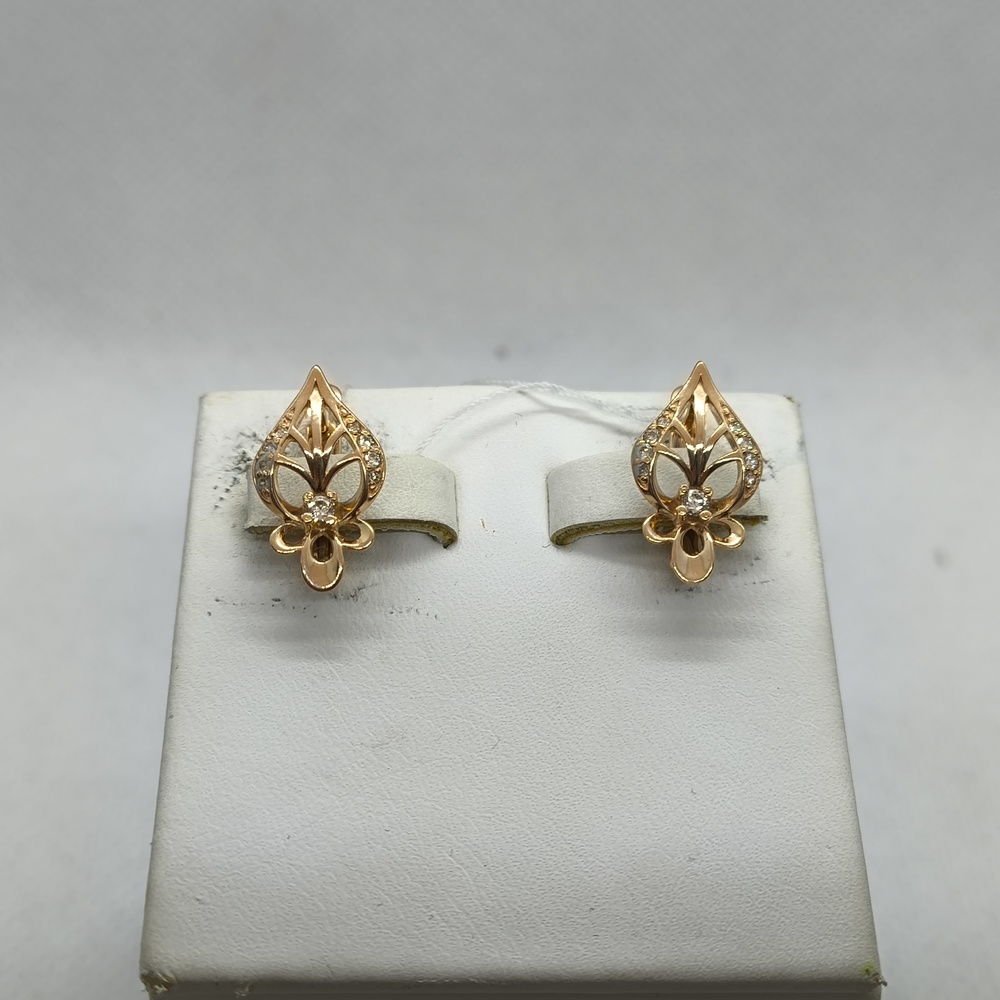 СКМ585 СЕРЬГИ С КАМНЕМ (Au 585)