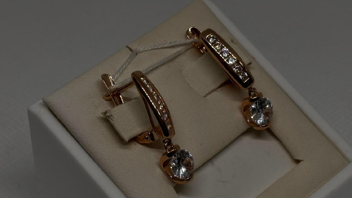 СКМИ585 СЕРЬГИ С КАМНЯМИ (Au 585)