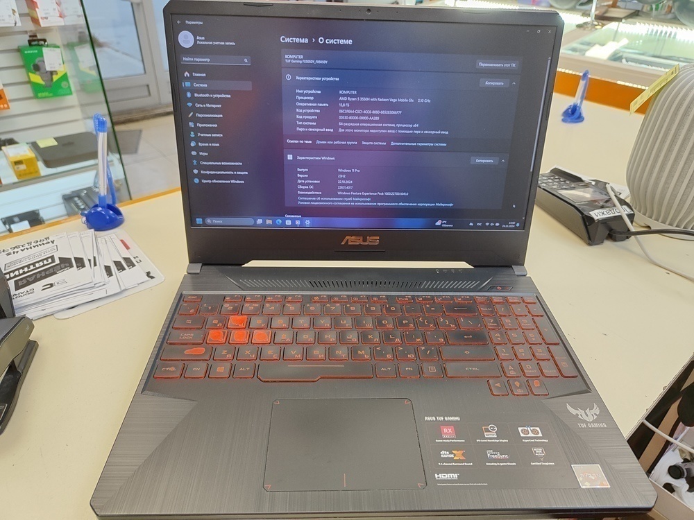 Ноутбук ASUS FX505DY; Ryzen 5 3550H, Radeon RX 560X Mobile, 16 Гб, Нет, 1 Tb