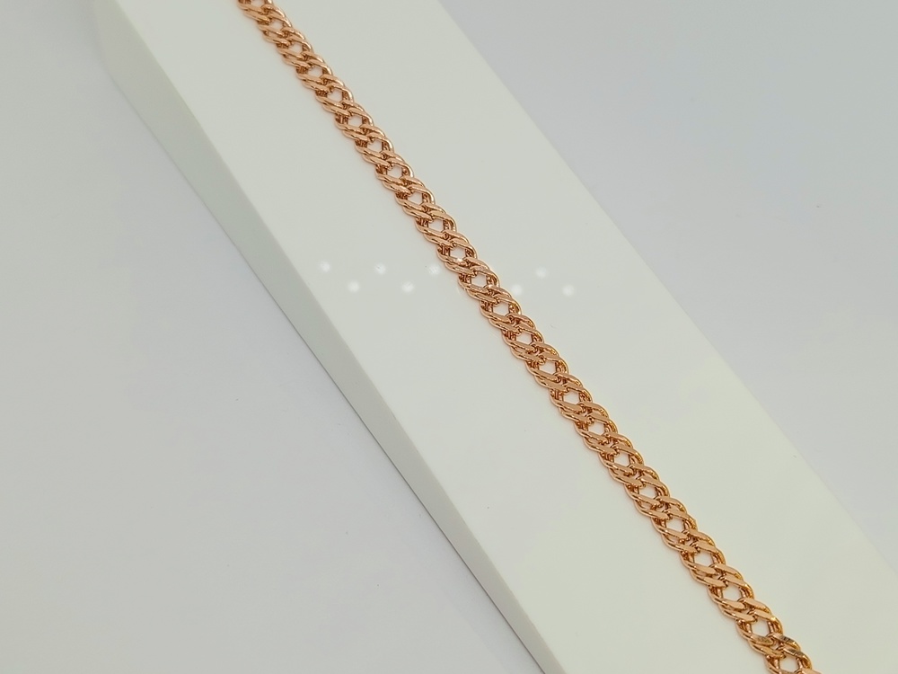 611109025 БРАСЛЕТ ПУСТОТЕЛЫЙ Ромб двойной (Au 585)