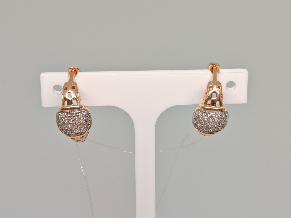 С5015 СЕРЬГИ КОЛЬЦА с камнями (Au 585)