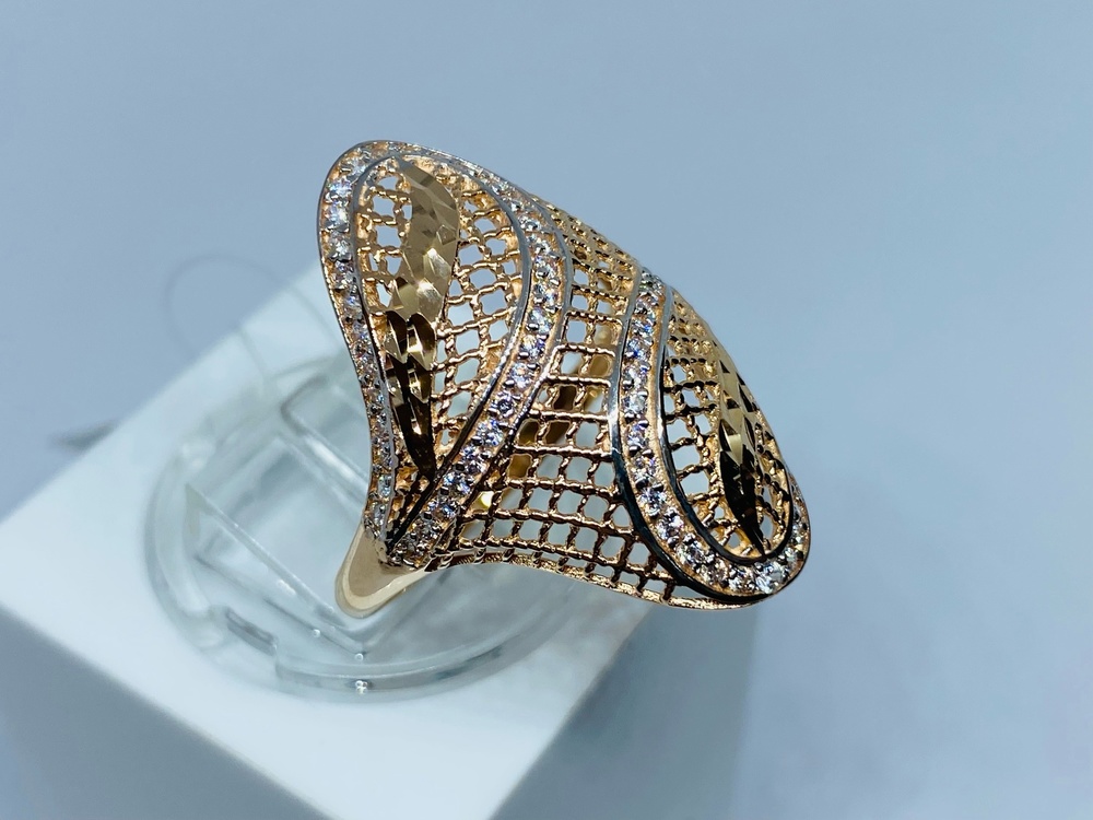 КОЛЬЦО С КАМНЯМИ (Au 585)