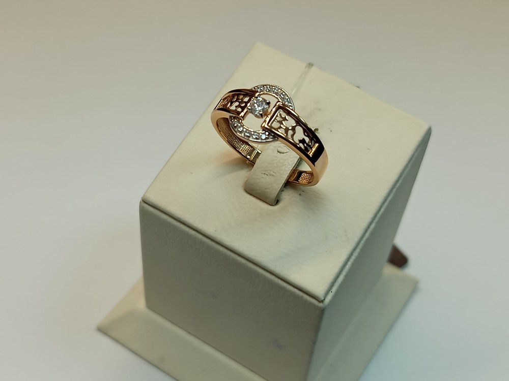 КОЛЬЦО С КАМНЯМИ (Au 585)