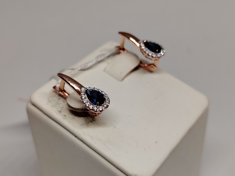 СКМИ375 СЕРЬГИ С КАМНЯМИ (Au 375)