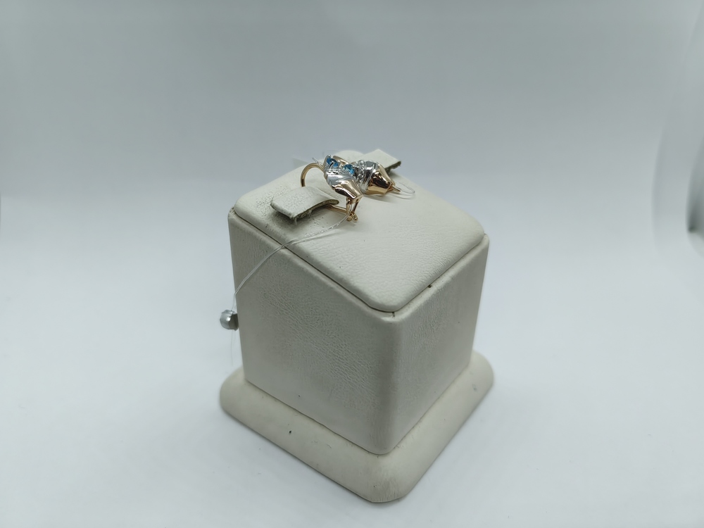 СЕРЬГИ ПЕТЕЛЬКА с камнями (Au 585)