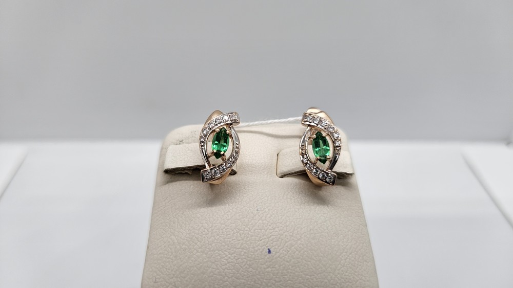 СКМИ585 СЕРЬГИ С КАМНЯМИ (Au 585)