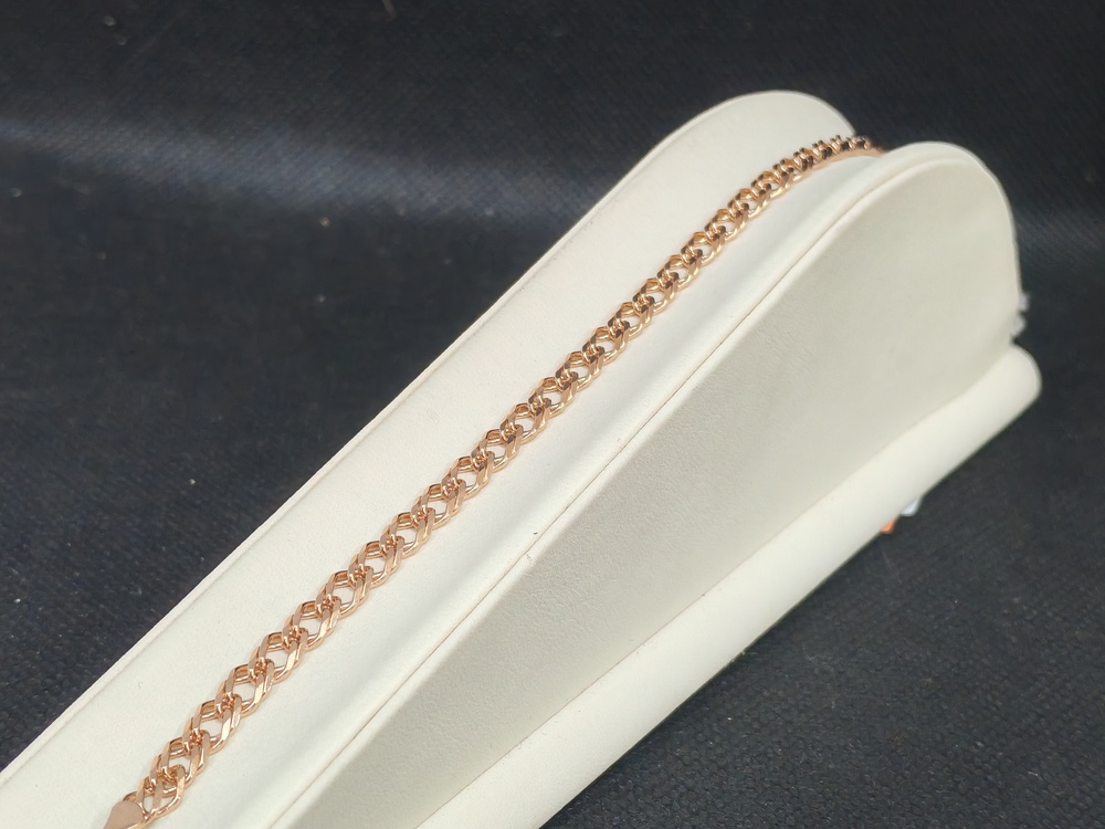 БРАСЛЕТ ПОЛНОВЕСНЫЙ Ромб двойной Au 585