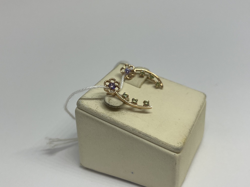 СКМИ585 СЕРЬГИ С КАМНЯМИ (Au 585)