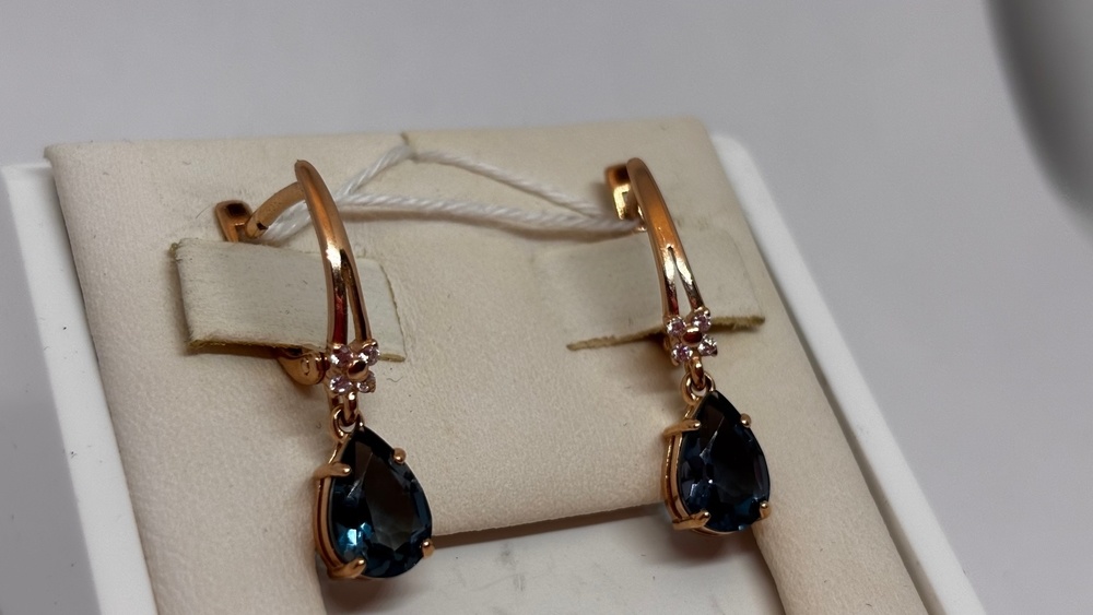 СКМИ585 СЕРЬГИ С КАМНЯМИ (Au 585)