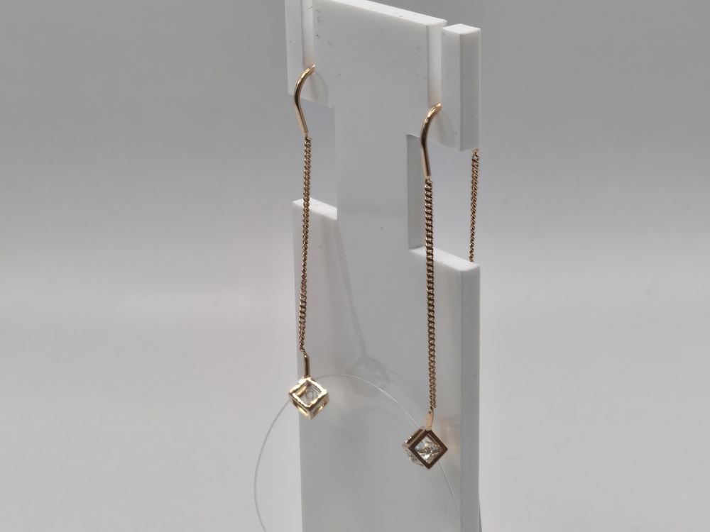 СЕРЬГИ ПРОДЕВКИ с камнем (Au 585)