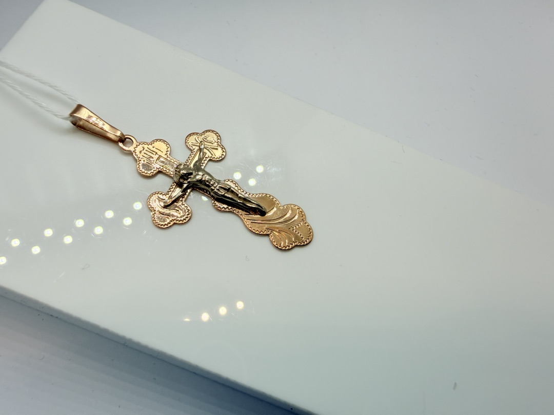 ПОДВЕСКА КРЕСТ БЕЗ КАМНЯ (Au 585)