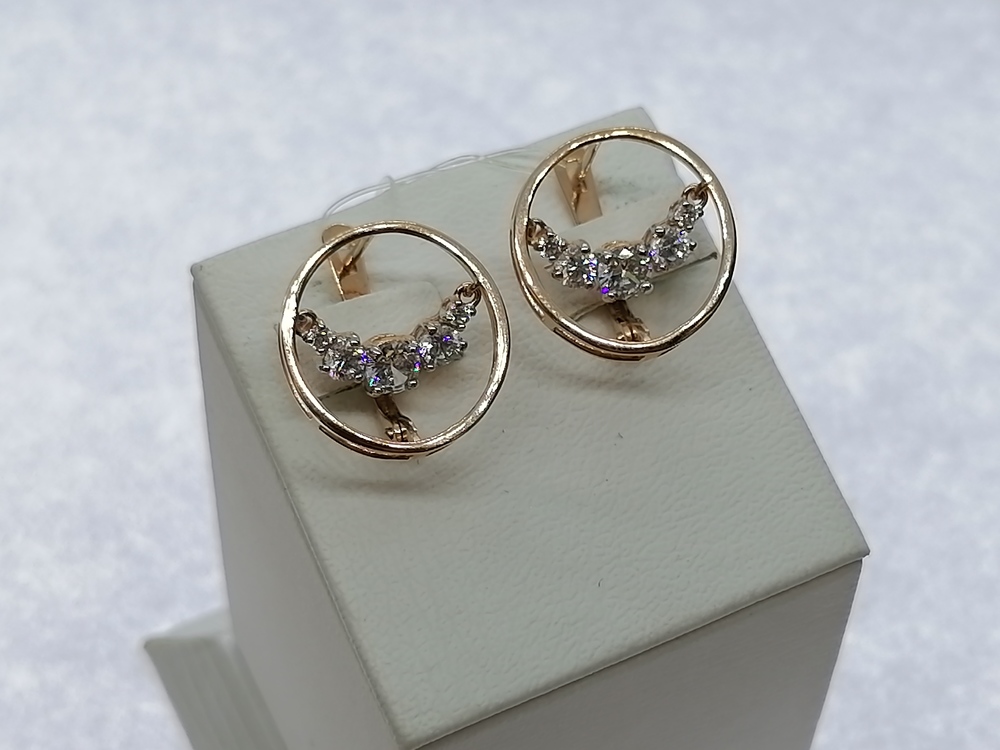 025382-1102 СЕРЬГИ С КАМНЯМИ (Au 585)